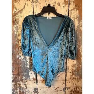 Don't You Wish Velvet Bodysuit Intimately Free People XS